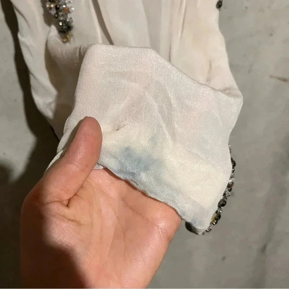 Artelier Nicole Miller Women size S 100% silk beaded Tank top - Picture 11 of 11